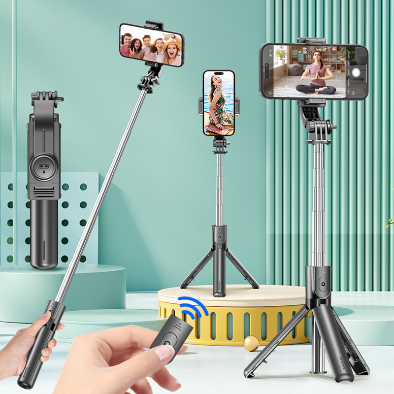 Photography Video Lighting Kit With Adjustable Tripod Stand - Selfie Stick Tripod with Detachable Bluetooth