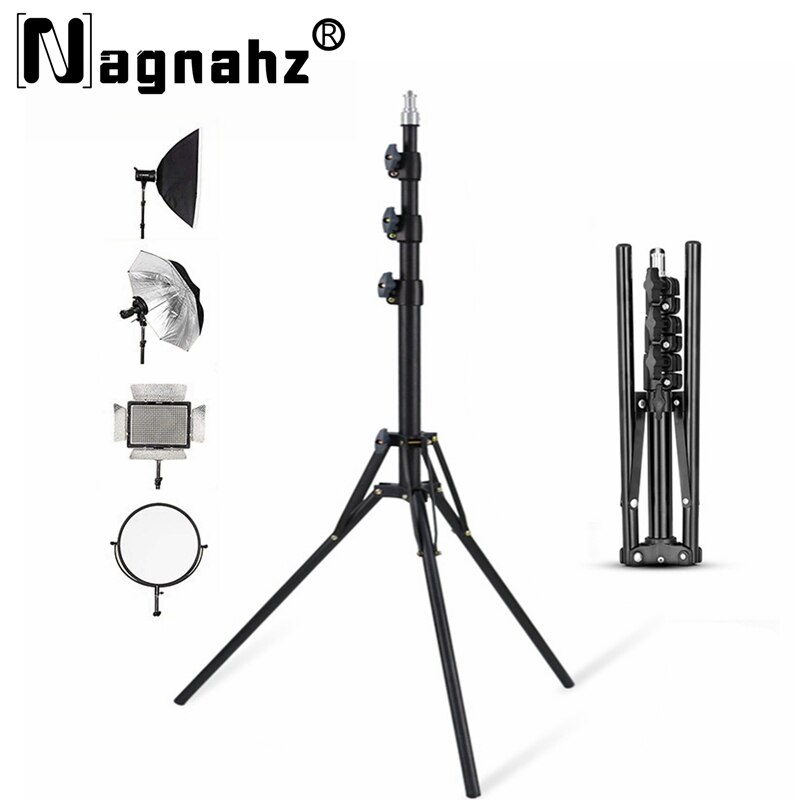 Photography Video Lighting Kit With Adjustable Tripod Stand - NAGNAHZ 78'' Photographic Lighting Tripod Aluminum