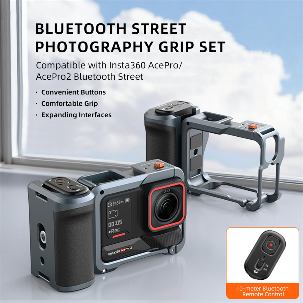 Photography Video Lighting Kit With Adjustable Tripod Stand - VRIG GA-08 Bluetooth Remote Handheld Grip