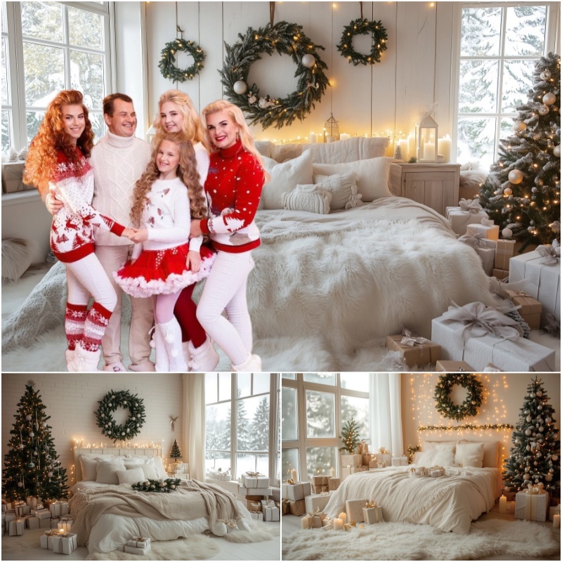 Photography Lighting White Background - Winter Christmas Photo Photography Background Family