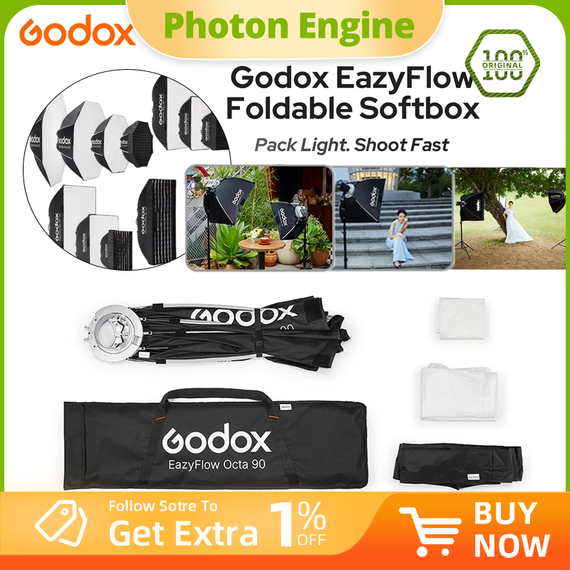 Photography Lighting For Products - Godox EazyFlow series Foldable Softbox Bowens