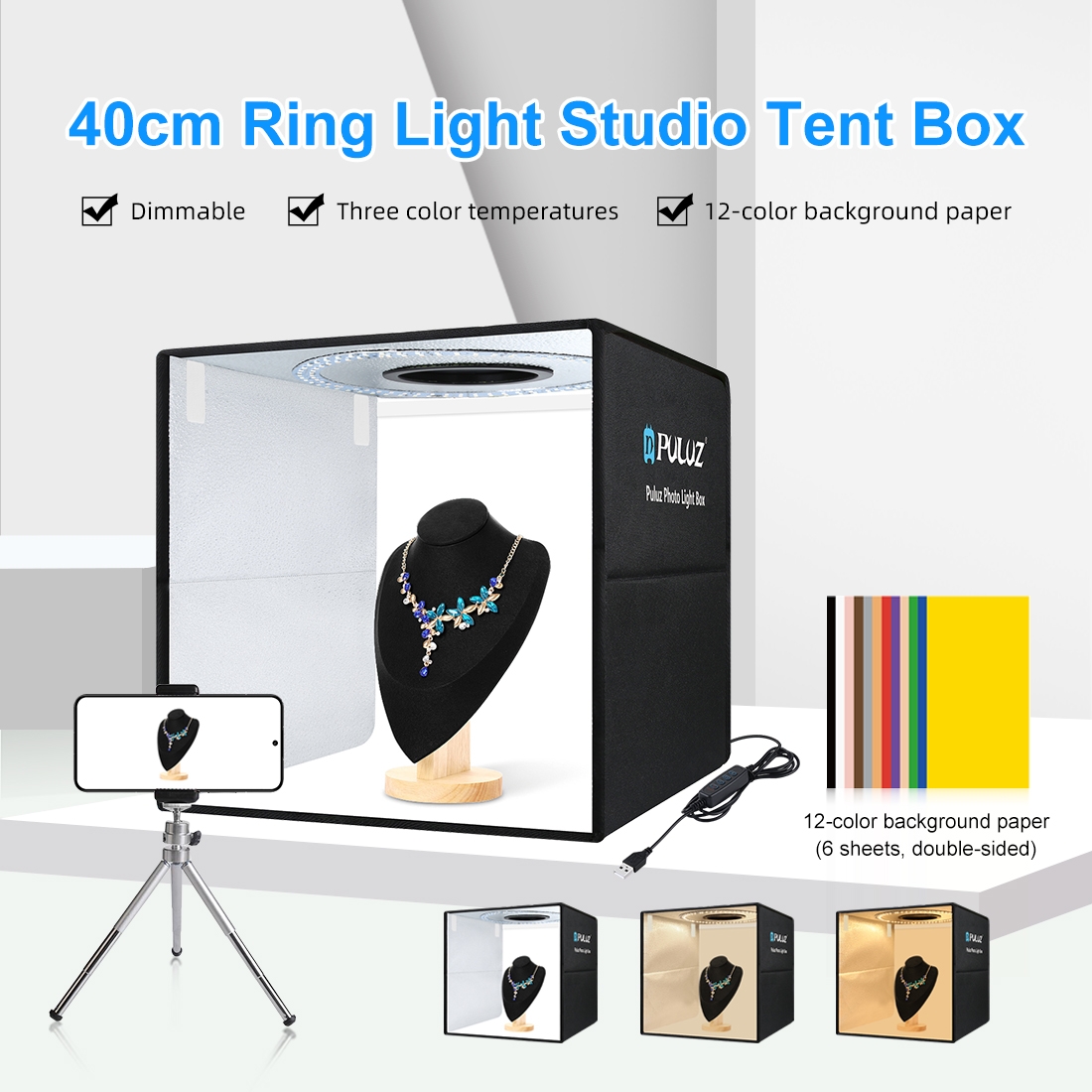 PULUZ 40cm Folding Portable Ri - огляд і ціна Photography Lighting For Products