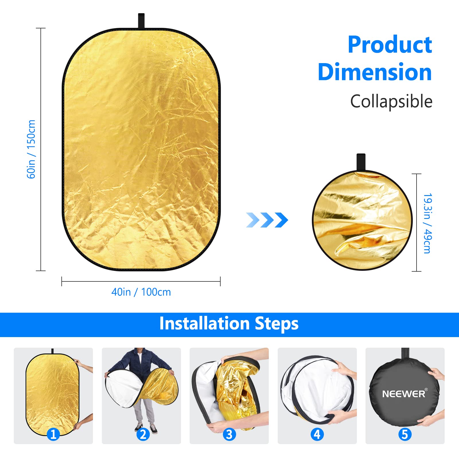 NEEWER Light Reflectors for Ph - огляд і ціна Reflector Disc Silver