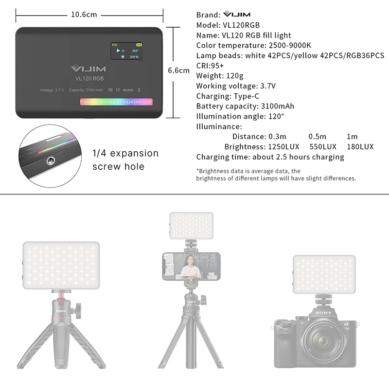 2026 New120 RGB Pocket Fill Li - огляд і ціна Photography Of Lighting