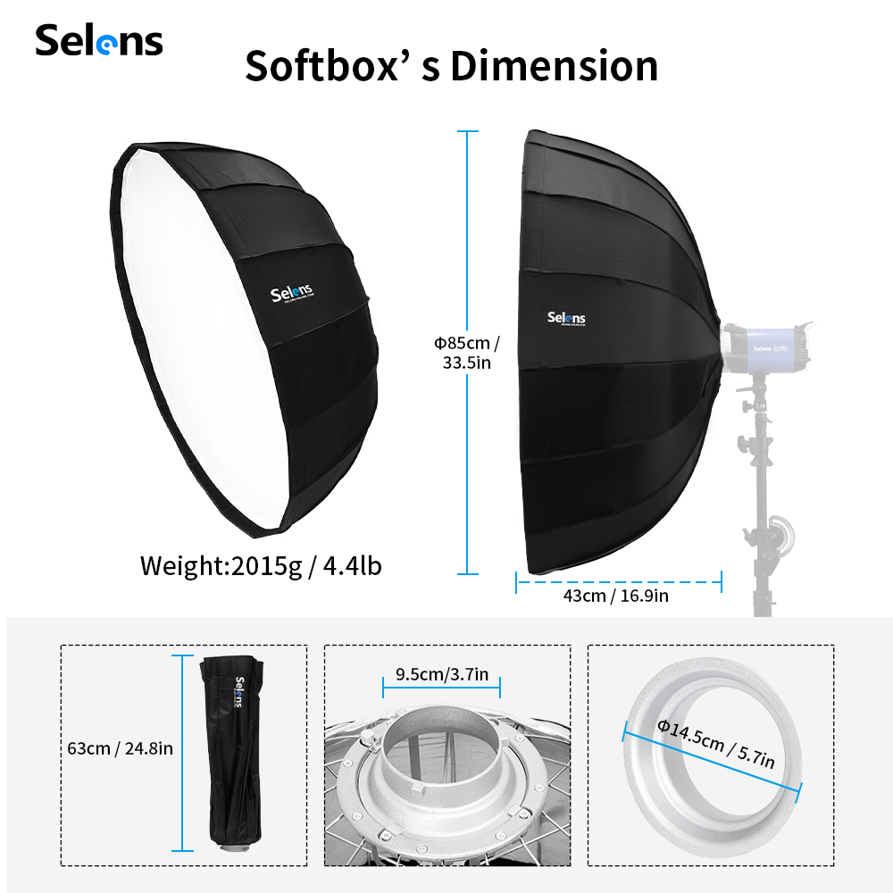 Selens 85cm Umbrella Radar Sof - огляд і ціна Beauty Dish 55Cm