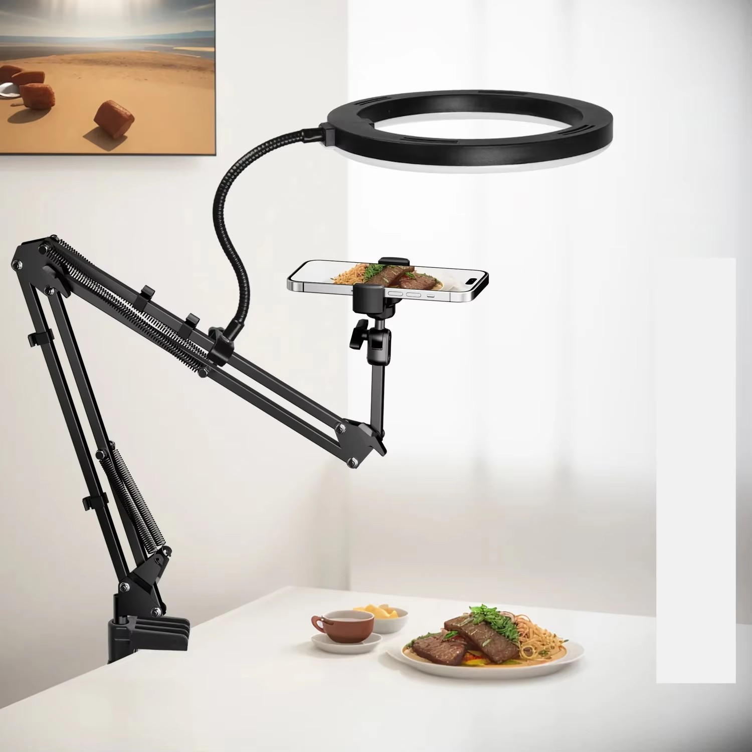 Live Stand Mobile Phone Profes - огляд і ціна Photography Video Lighting Kit With Adjustable Tripod Stand