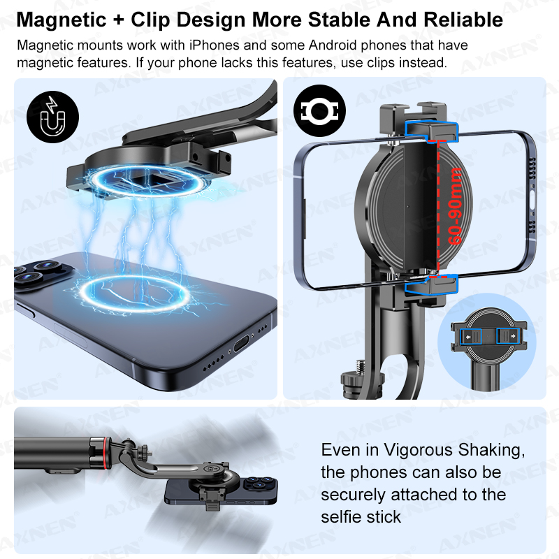 AXNEN C20 Magnetic Selfie Stic - огляд і ціна Photography Video Lighting Kit With Adjustable Tripod Stand