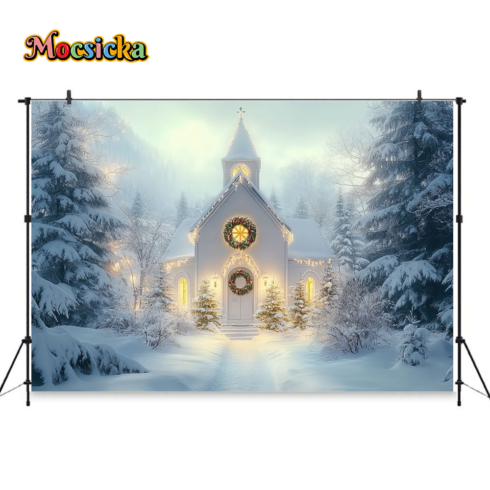 Mocsicka White Christmas Churc - огляд і ціна Photography Lighting White Background