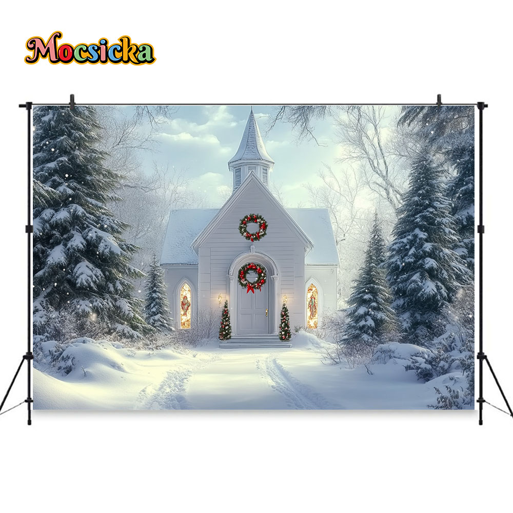 Mocsicka White Christmas Churc - огляд і ціна Photography Lighting White Background