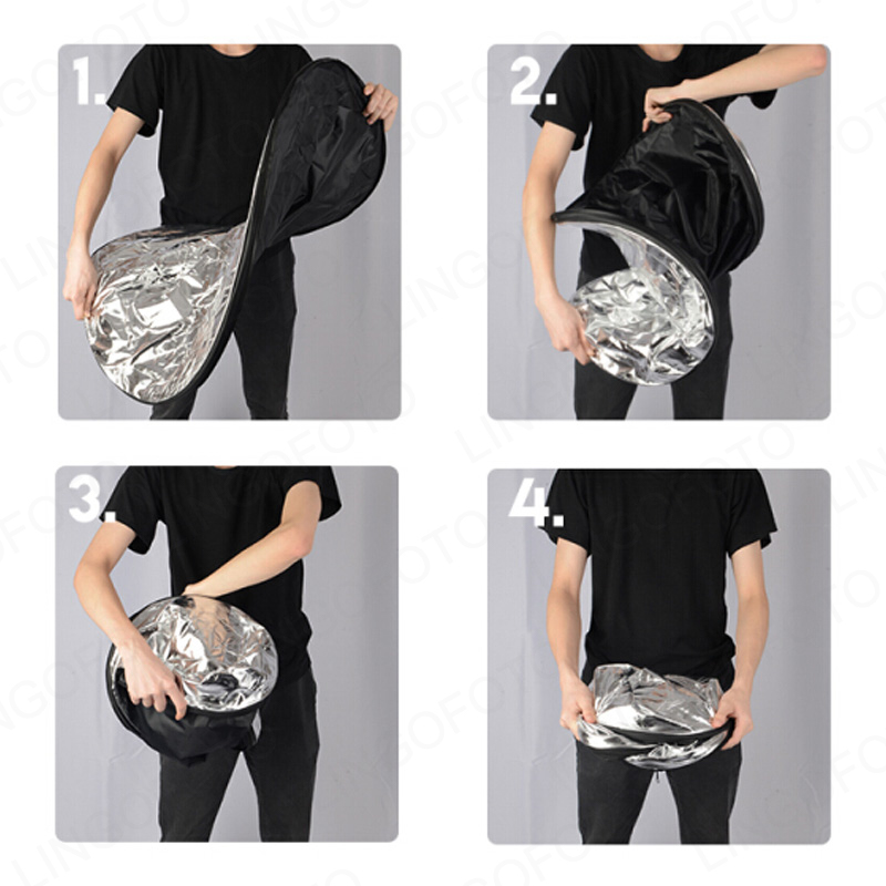 2 in 1 , 40cm Collapsible Roun - огляд і ціна Reflector Disc Silver