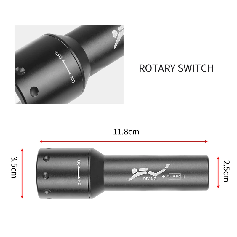 New T6 LED Diving Torch Long-R - огляд і ціна Photography Of Lighting