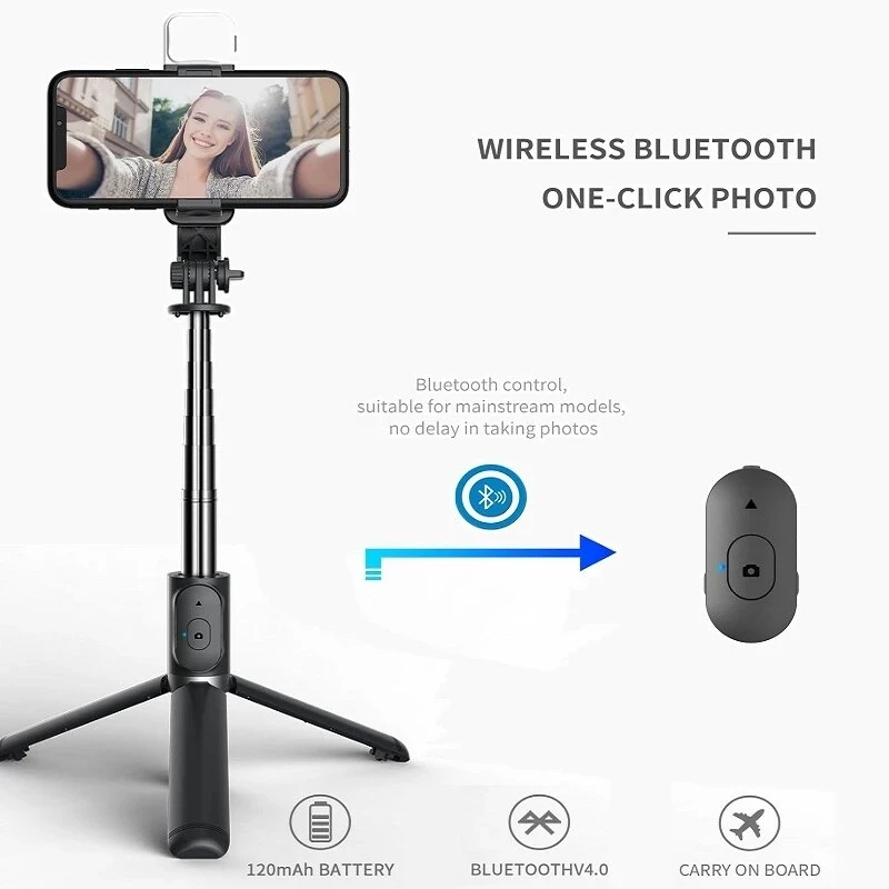 Wireless Bluetooth Selfie Stic - огляд і ціна Photography Video Lighting Kit With Adjustable Tripod Stand