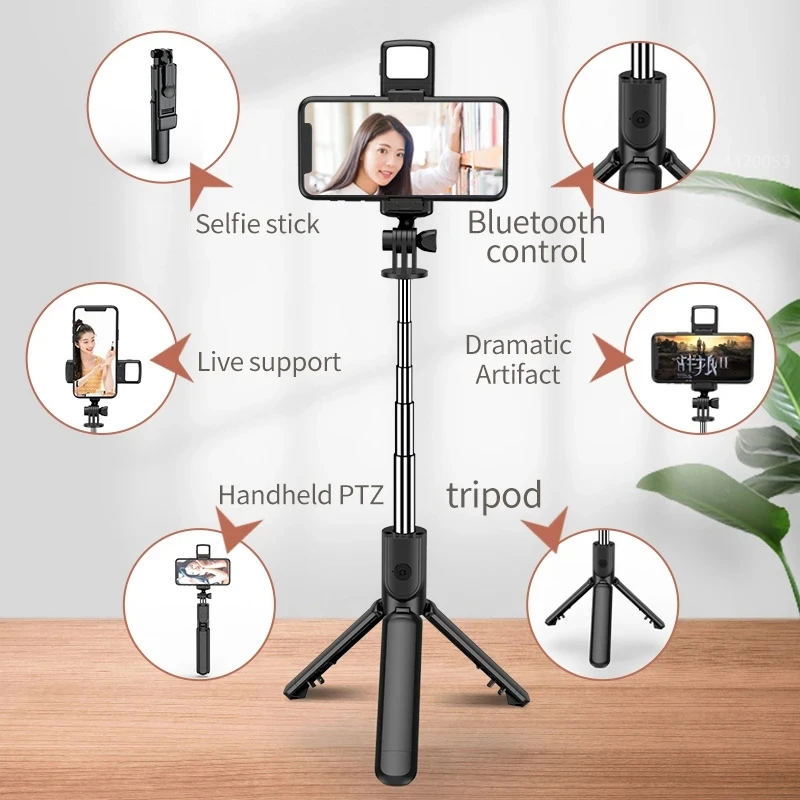 Wireless Bluetooth Selfie Stic - огляд і ціна Photography Video Lighting Kit With Adjustable Tripod Stand